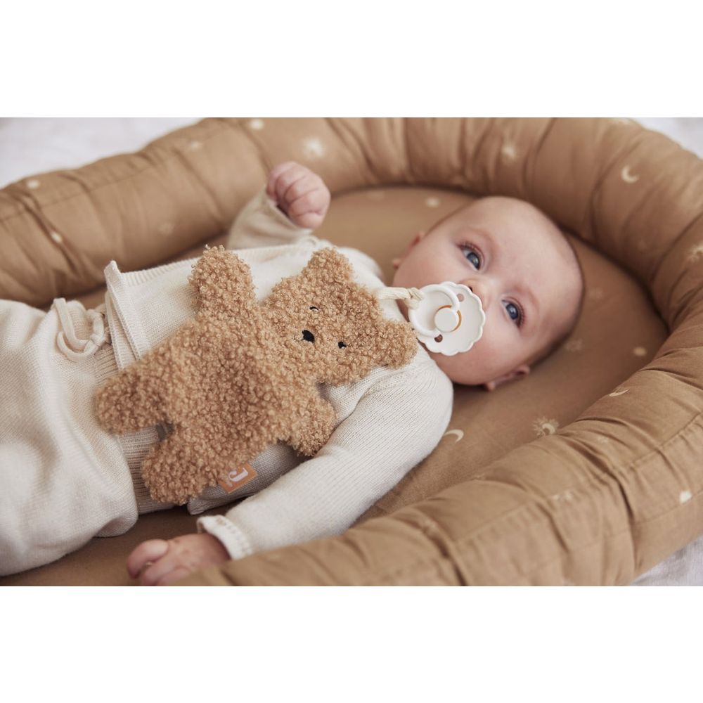 Jollein Tješilica sa trakom za dudu Teddy Bear, Biscuit slika 4