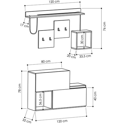 Holdon - Anthracite, Sonomo Anthracite
Oak Hall Stand slika 4