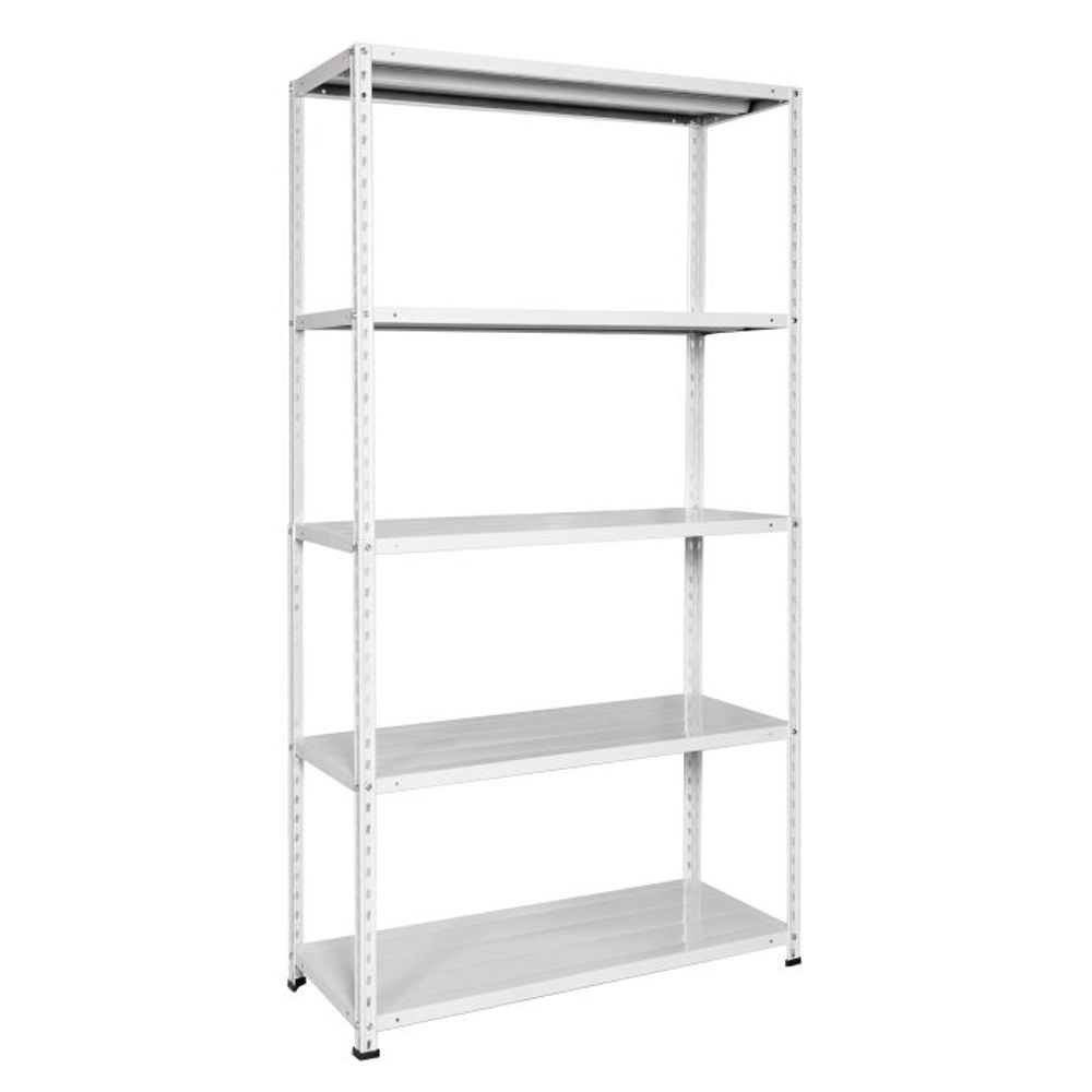 Metalna polica 100x40x190 cm, 5 nivoa, 70 kg, bijela slika 1