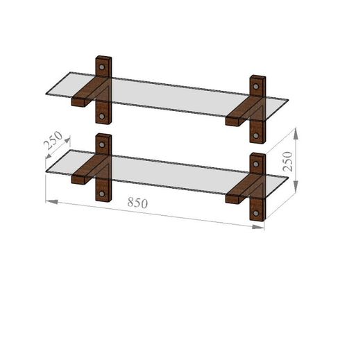 Police za zid R202 Walnut Fume slika 8