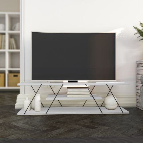 Canaz - White, Black WhiteBlack TV Stand slika 2