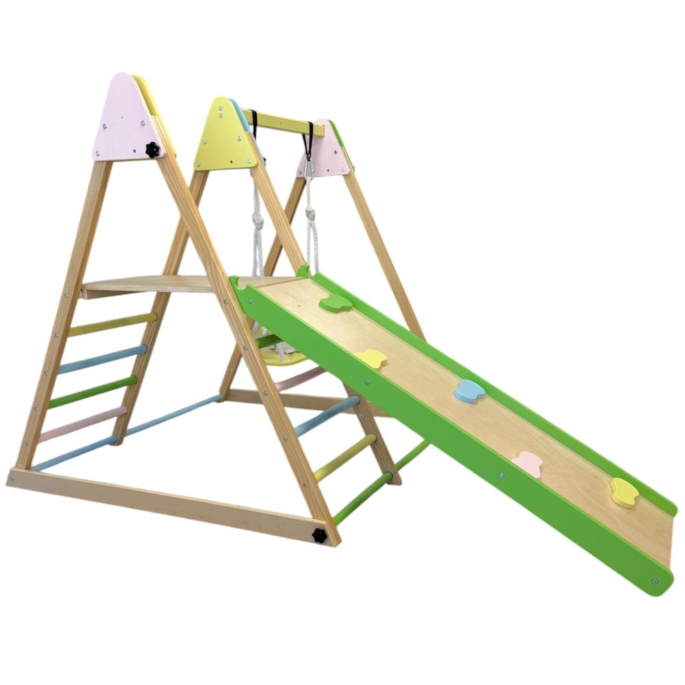 Kinder Home Sklopiva drvena penjalica sa ljuljačkom Pikler slika 4