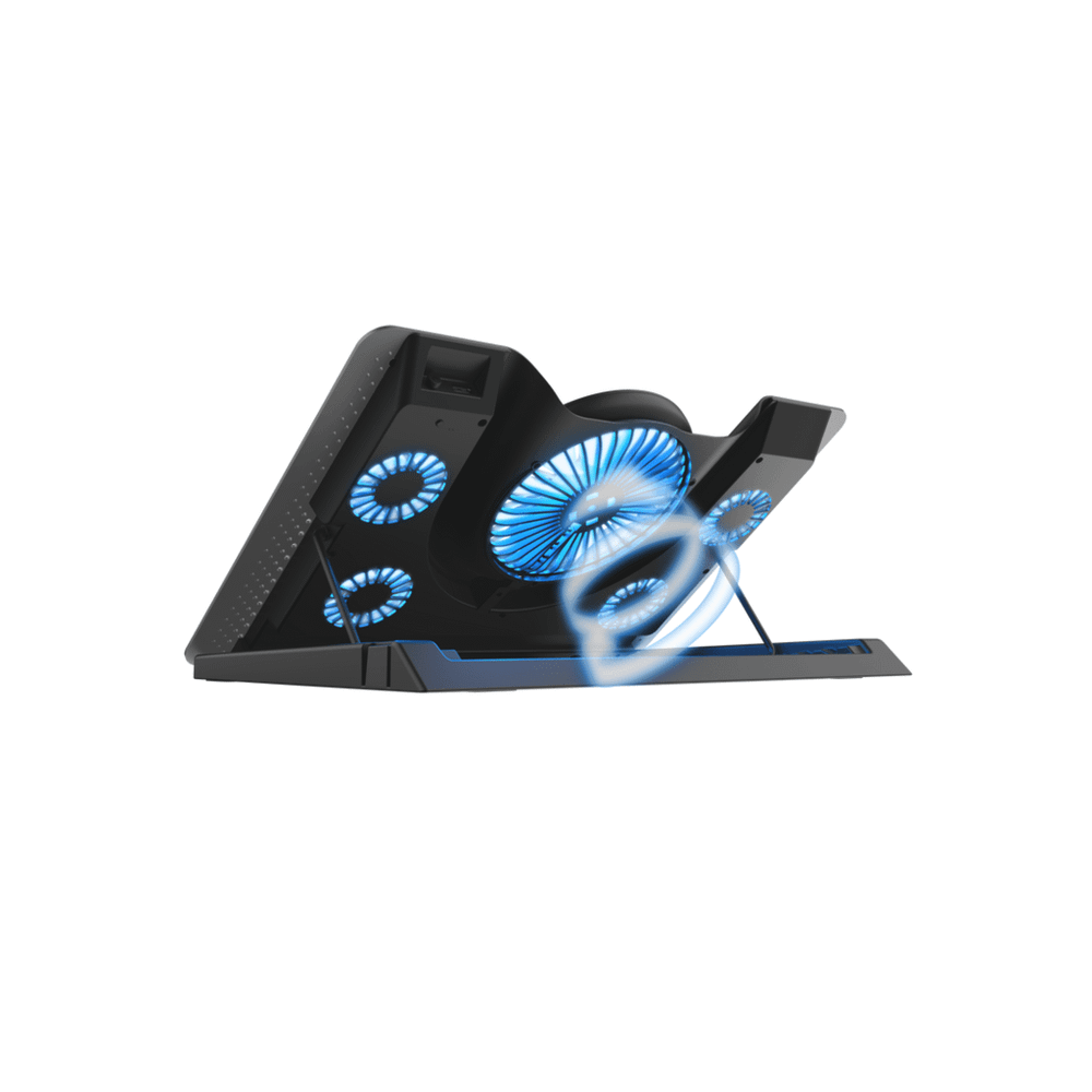 Trust Quno Cooling Stand LED GXT 1125 Laptop cooling stand sa 5 ventilatora + stalak za telefon slika 1