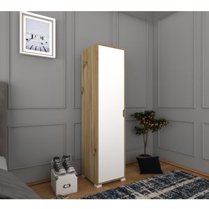 Ormar za odjeću u boji svijetlog oraha i bijele, 40 cm - 1600-014