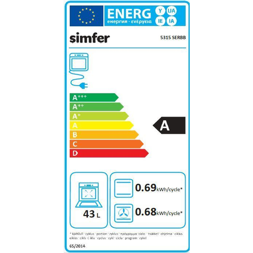 Simfer samostojeći štednjak 5315 SERBB slika 2