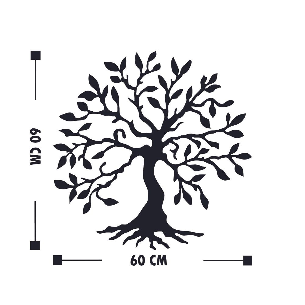 Dekorativni Metalni Zidni Ukras 'Tree 3' u Crnoj Boji slika 3