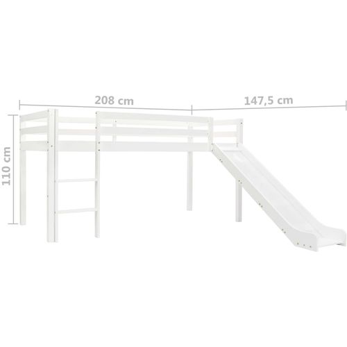 Dječji krevet na kat s toboganom i ljestvama borovina 97x208 cm slika 25