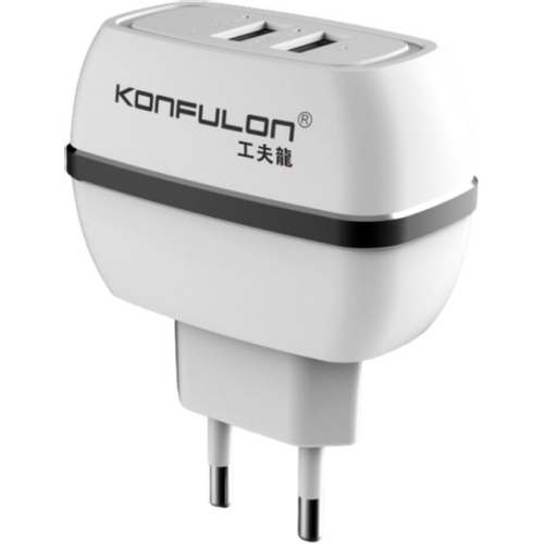 Kucni punjac KONFULON C23 dual USB 5V 2.4A beli slika 1