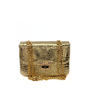 ILEA Ženska torba Nina 22x16cm, Zlatna Kroko