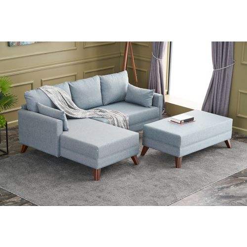 Bella Soft Mini Köşe Left - Plavi Kutni Sofa-Krevet slika 2