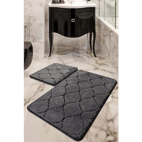 Infinity - Anthracite Anthracite Acrylic Bathmat Set (2 Pieces) slika 1