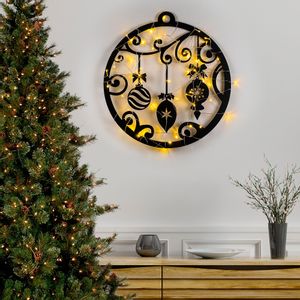 XMASBLACK - 028 Black Decorative Metal Wall Accessory