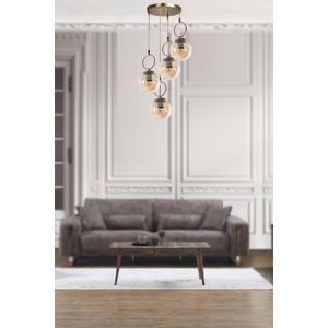 Morino 4 Lü Tepsili Bal Camlı Eskitme Sarkıt Copper Chandelier