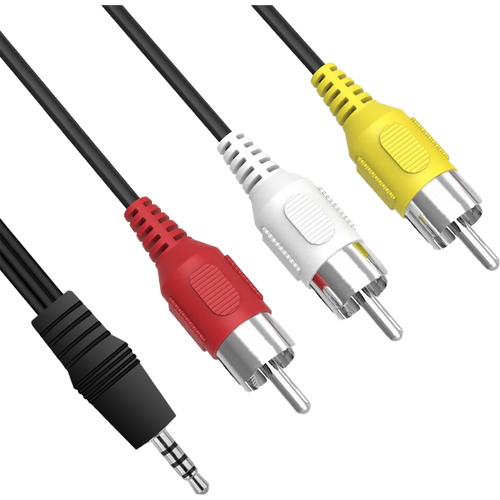 Amiko Činč 3 x RCA na Jack 3.5mm kabl, 1.2 met - Jack 3.5 mm - AV cable (RCA) slika 1