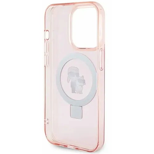 Original KARL LAGERFELD Hardcase maska za iPhone 15 Pro Max (Magsafe / Ringstand KC / pink) slika 5