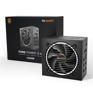 be quiet! BN346 PURE POWER 12 M 1200W, 80 PLUS Gold efficiency (up to 93.7%), ATX 3.0 PSU with full support for PCIe 5.0 GPUs and GPUs with 6+2 pin connector, Exceptionally silent 120mm be quiet! fan