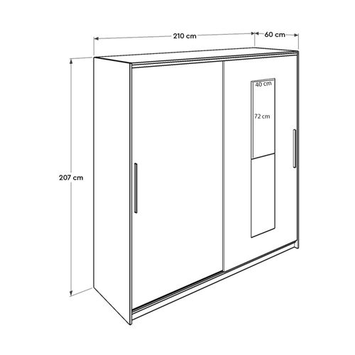 Ormar SWD-720-BB-3 Beli sa Kliznim Vratima i Ogledalom slika 8