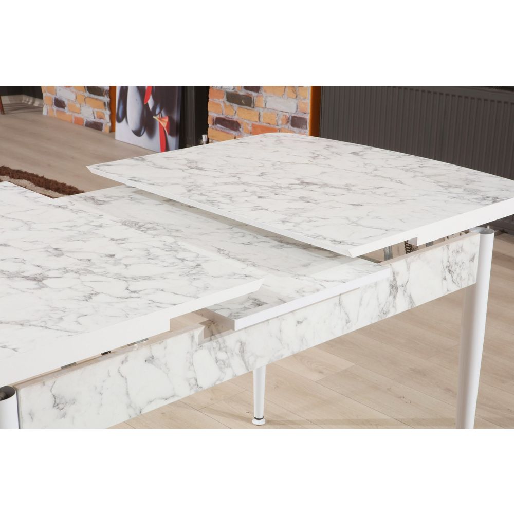 Produživi Sto za Jelo Trend Carrara Bijeli/Sivi slika 3