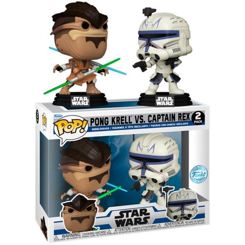 POP pack 2 figures Star Wars The Clone Wars Duels Pong Krell & Captain Rex Exclusive slika 1