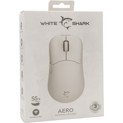 White Shark MIŠ WGM-5015 AERO / 12.400 DPI - Bijeli / Wireless slika 7