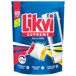 Likvi tablete za mašinsko pranje suđa All in One Supreme 22 kom