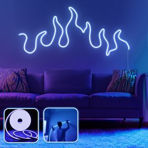 Flames - XL - Blue Blue Decorative Wall Led Lighting