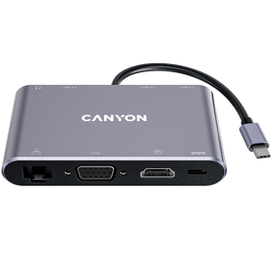 CANYON 8 in 1 USB C hub, Dark grey