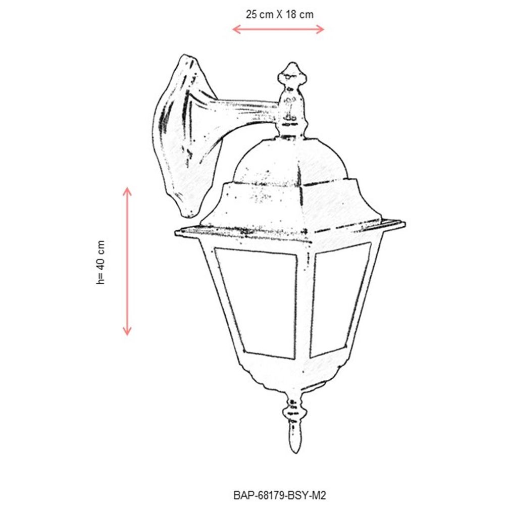 BAP-68179-BSY-M2 Crna i Bijela Vanjska Zidna Lampa slika 3