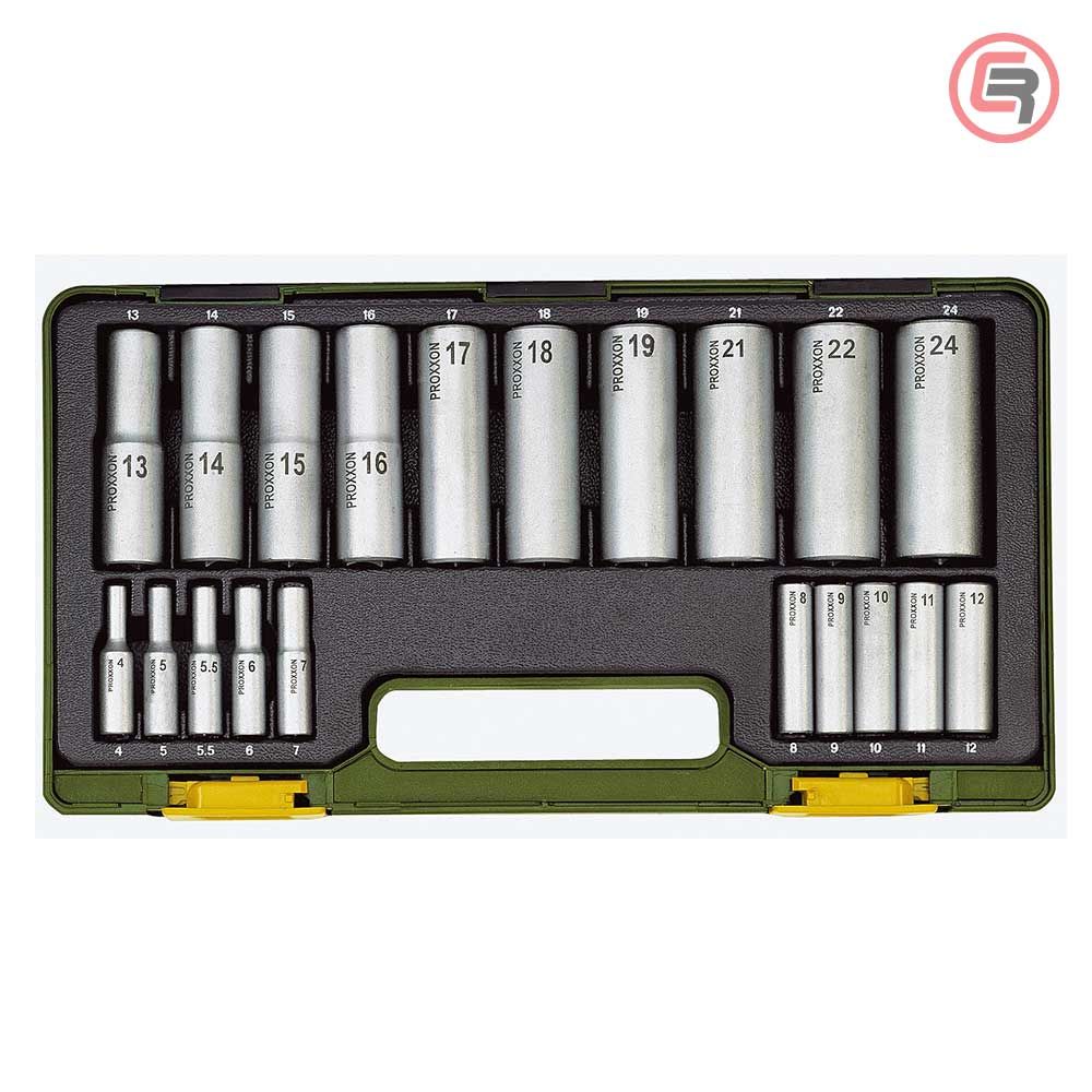 Proxxon Garnitura Nasadnih Ključeva Dugih 1/4" + 1/2", 4-24mm / 20 dijelna - 23292 slika 1