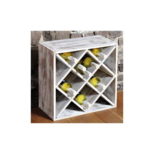 KESPER KSP69247 POLICA ZA VINO BELO DRVO 20 FLAŠA 50X50X25CM slika 1