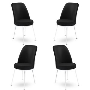 Set stolica Dexa - Crno-bijeli, 4 komada