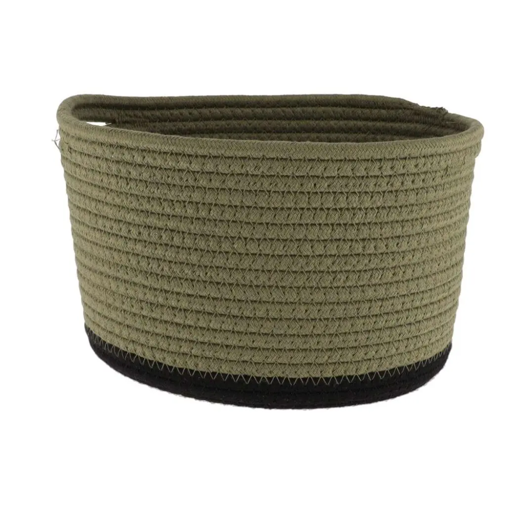 Tendance pletena košara 25x20 cm, khaki crna slika 1