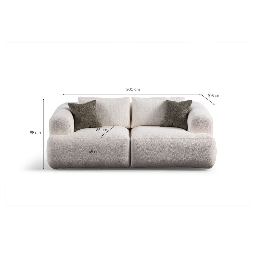 Dvosjed Sofa Sofia (L1 + 1R) - bijela boja slika 6