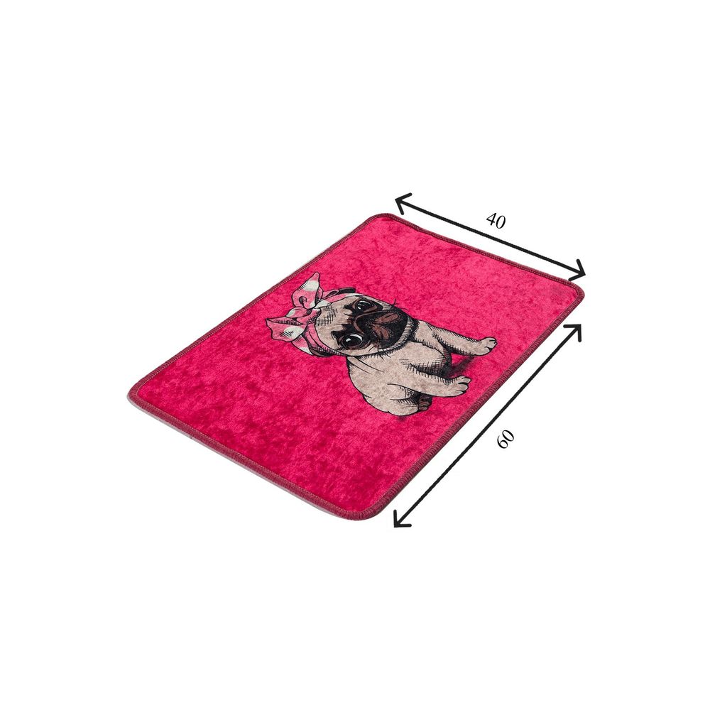 Šarena Kupatilska Podloga Pink Pug DJT slika 3