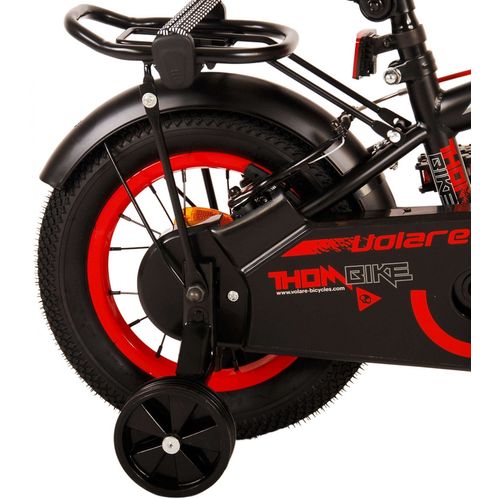 Volare dječji bicikl Thombike 12" s dvije ručne kočnice crno-crveni slika 4