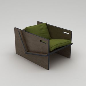 Wing Chair Winner - Zeleni Sjedalica s Prirodnim Drvom
