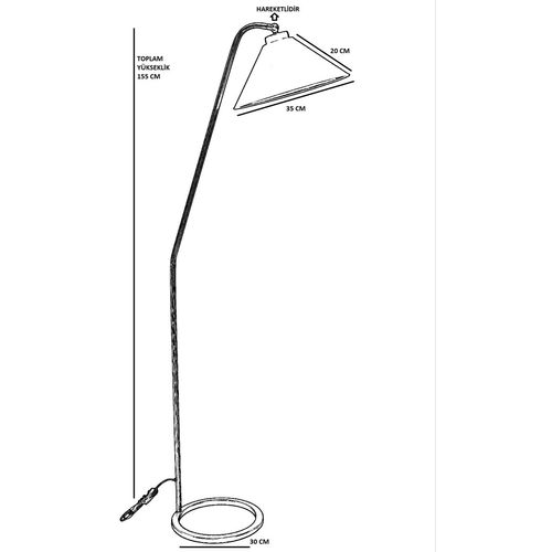 Delta Eskitme Lambader Hasır Siyah Abajurlu Black Floor Lamp slika 4