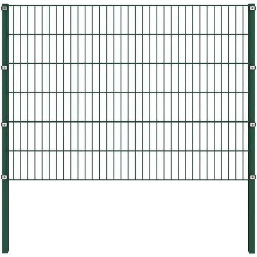 Panel za ogradu sa stupovima željezni 1,7 m zeleni slika 9