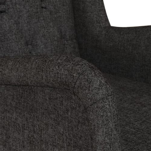 Fotelja s nogama za ljuljanje od kaučukovca crna od tkanine slika 14