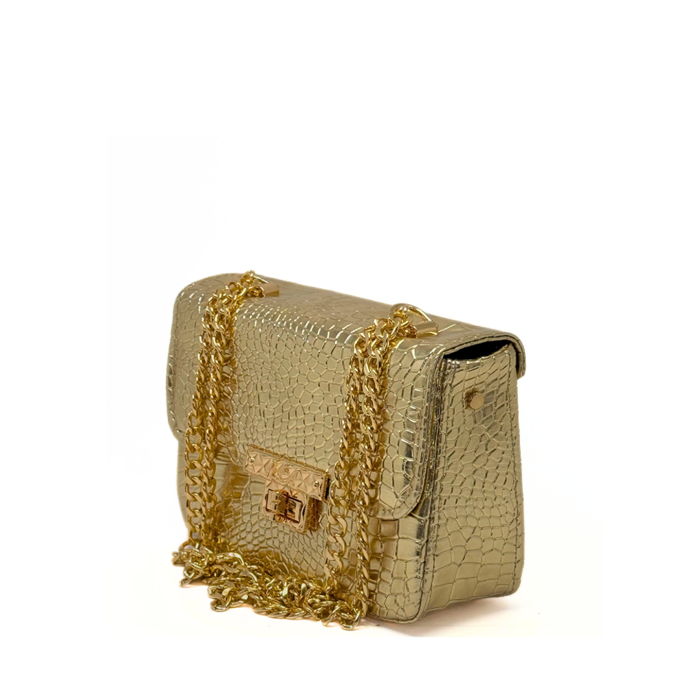 ILEA Ženska torba Nina 22x16cm, Zlatna Kroko slika 2