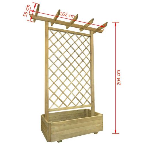 Vrtna pergola sa sadilicom 162 x 56 x 204 cm drvena slika 1