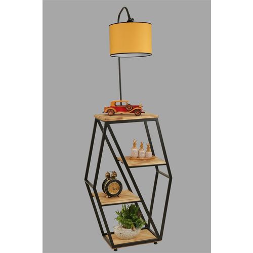 Sembol Yanık Lambader Silindir Hardal Abajurlu Yellow Floor Lamp slika 4