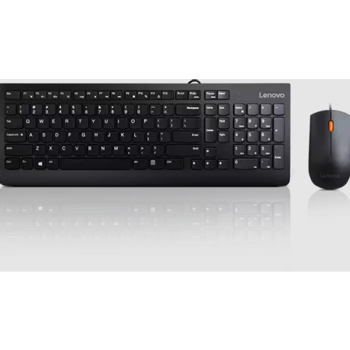 Tastatura+miš LENOVO 300 žićni set US 103P crna slika 1