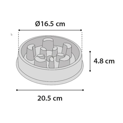 Posuda za hranjenje Slow Feeder Bobo 2 - Siva, 500ml, fi 16,5cm slika 3