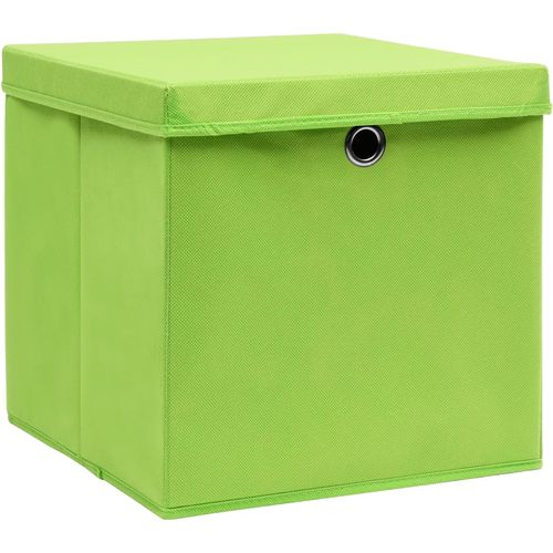 Kutije za pohranu s poklopcima 4 kom 28 x 28 x 28 cm zelene slika 20