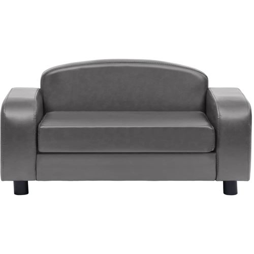 Sofa za pse siva 80 x 50 x 40 cm od umjetne kože slika 29