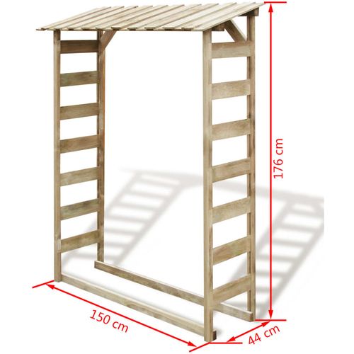 Spremište za drva za ogrjev 150x44x176 cm impregnirana borovina slika 29