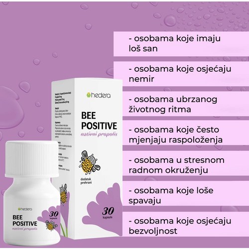 Hedera Bee Positive, dodatak prehrani za dobar san i dobar dan, 30 kapsula slika 3