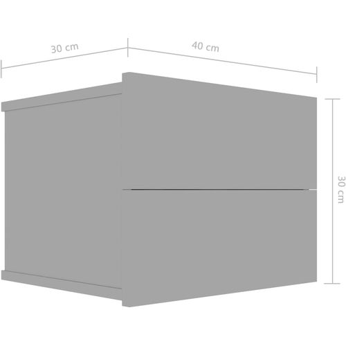 Noćni ormarići 2 kom visoki sjaj sivi 40x30x30 cm od iverice slika 8