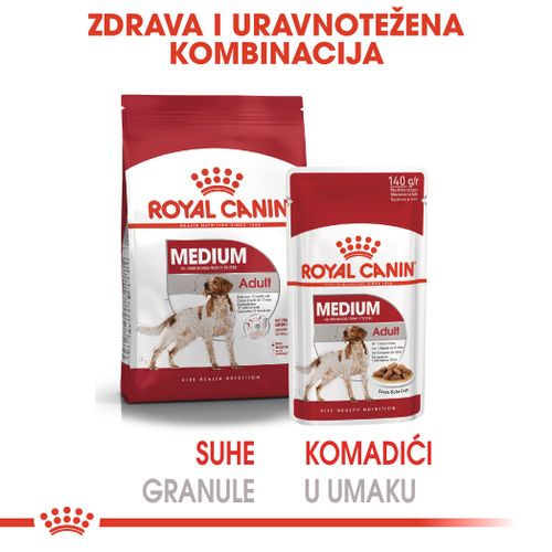 ROYAL CANIN SHN Medium adult vrećice za pse, potpuna hrana za odrasle pse srednje velikih pasmina (od 11 do 25 kg), od 12 mjeseci do 10 godina starosti, 10x140 g slika 2